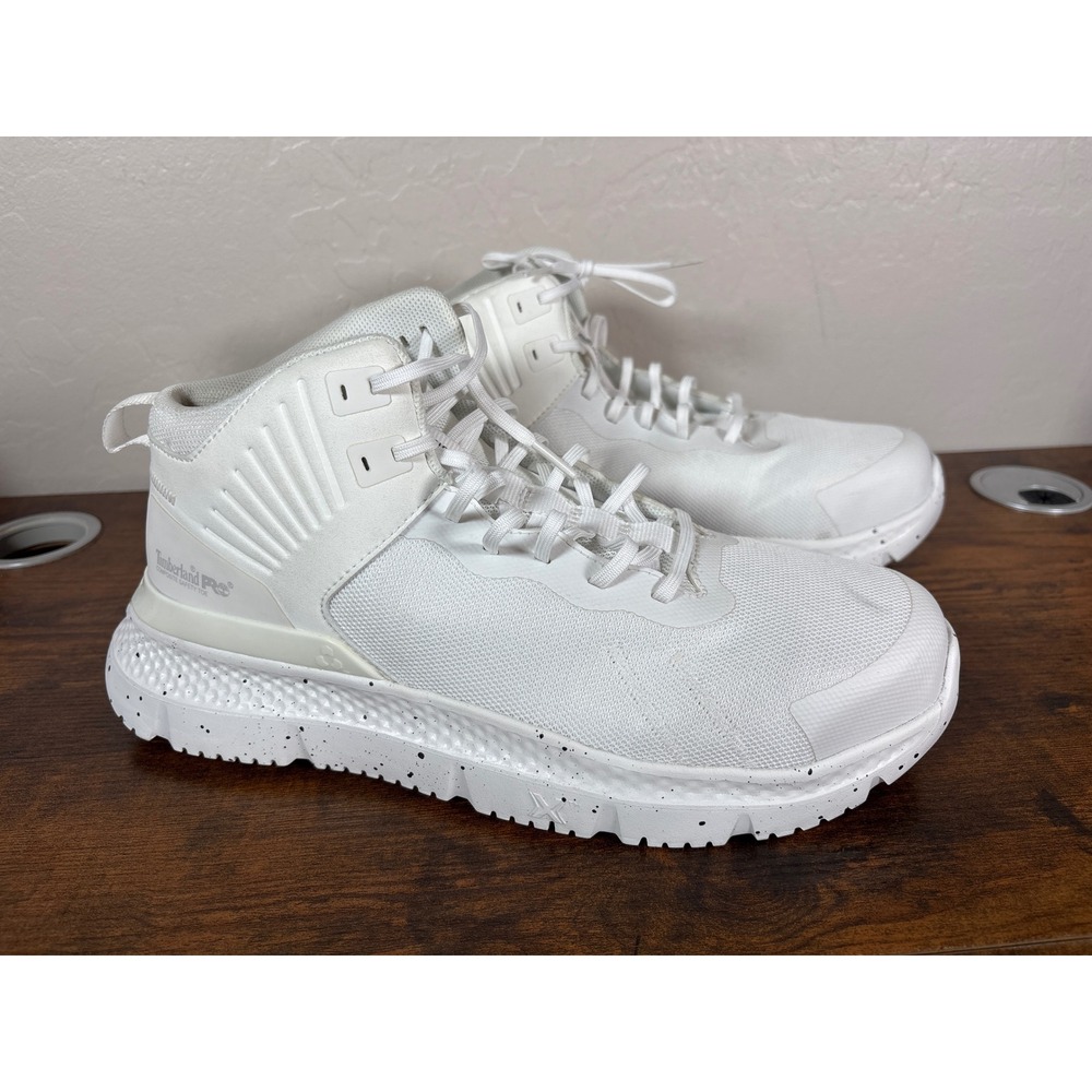 Timberland PRO Radius White Composite Toe Work Boots Mens 10.5M A5Y8B Mid Top